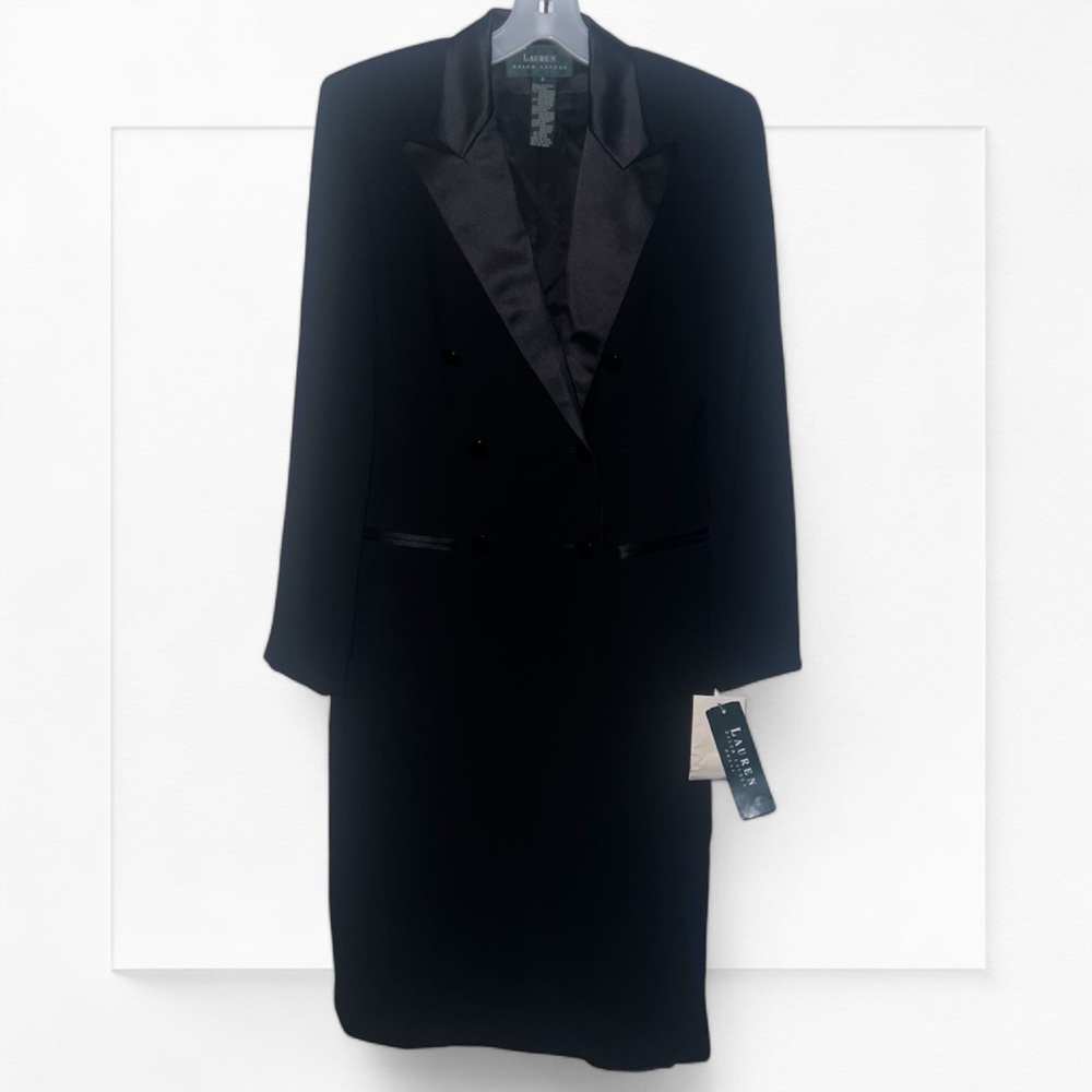 NWT 00s Vintage Lauren Ralph Lauren Knee-Length Tuxedo Jacket, Size Women’s 6